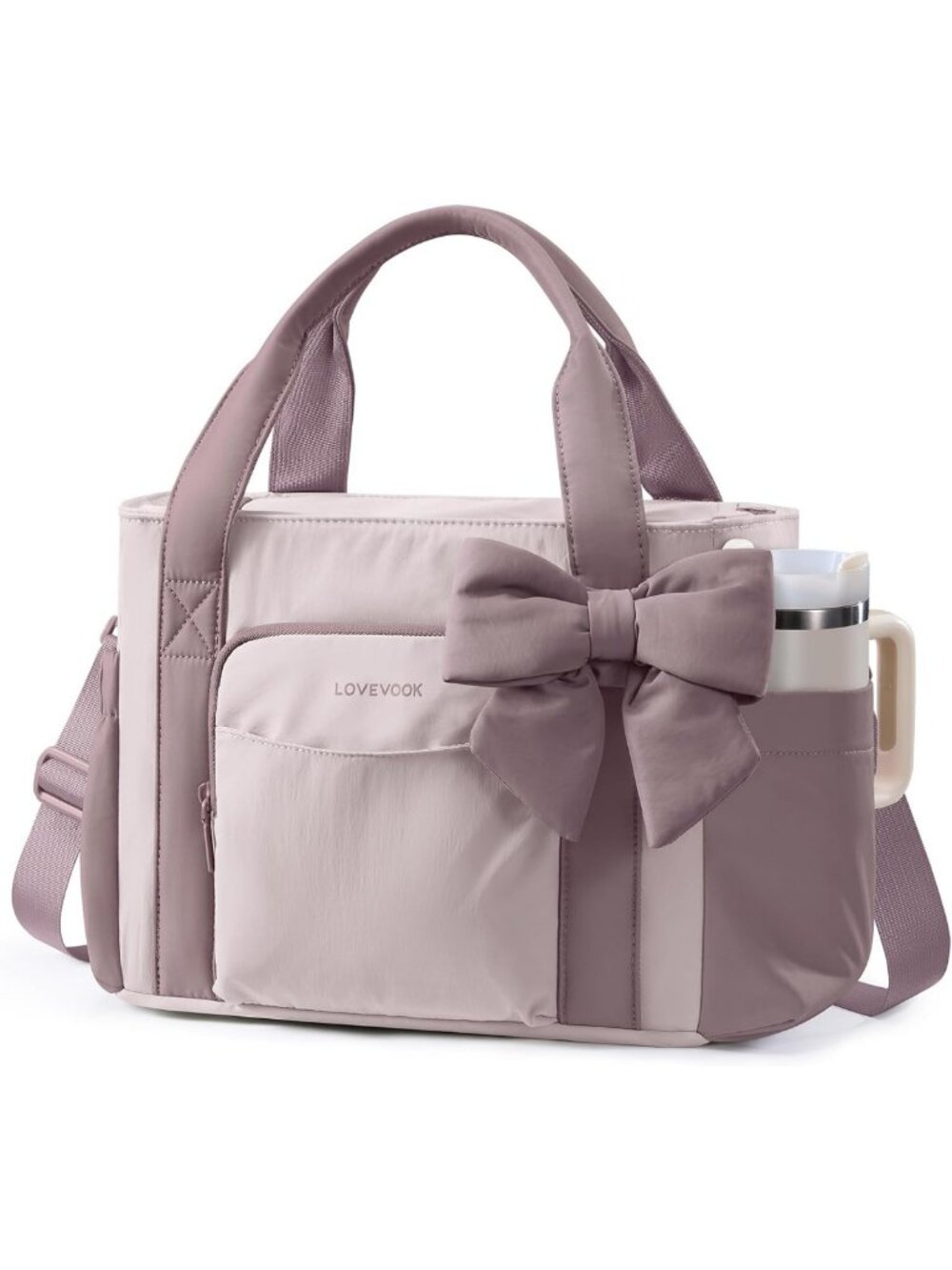 Stylish Insulated Lunch Box for Women | Adult Cooler Tote Bag with Bow Design